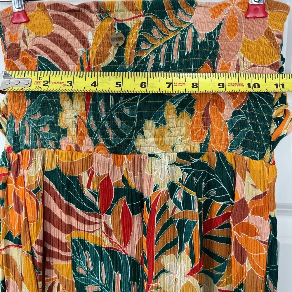 Rip Curl Brazilian Soul Bandeau Midi Dress Tropical Floral Strapless XS Small - Picture 7 of 10